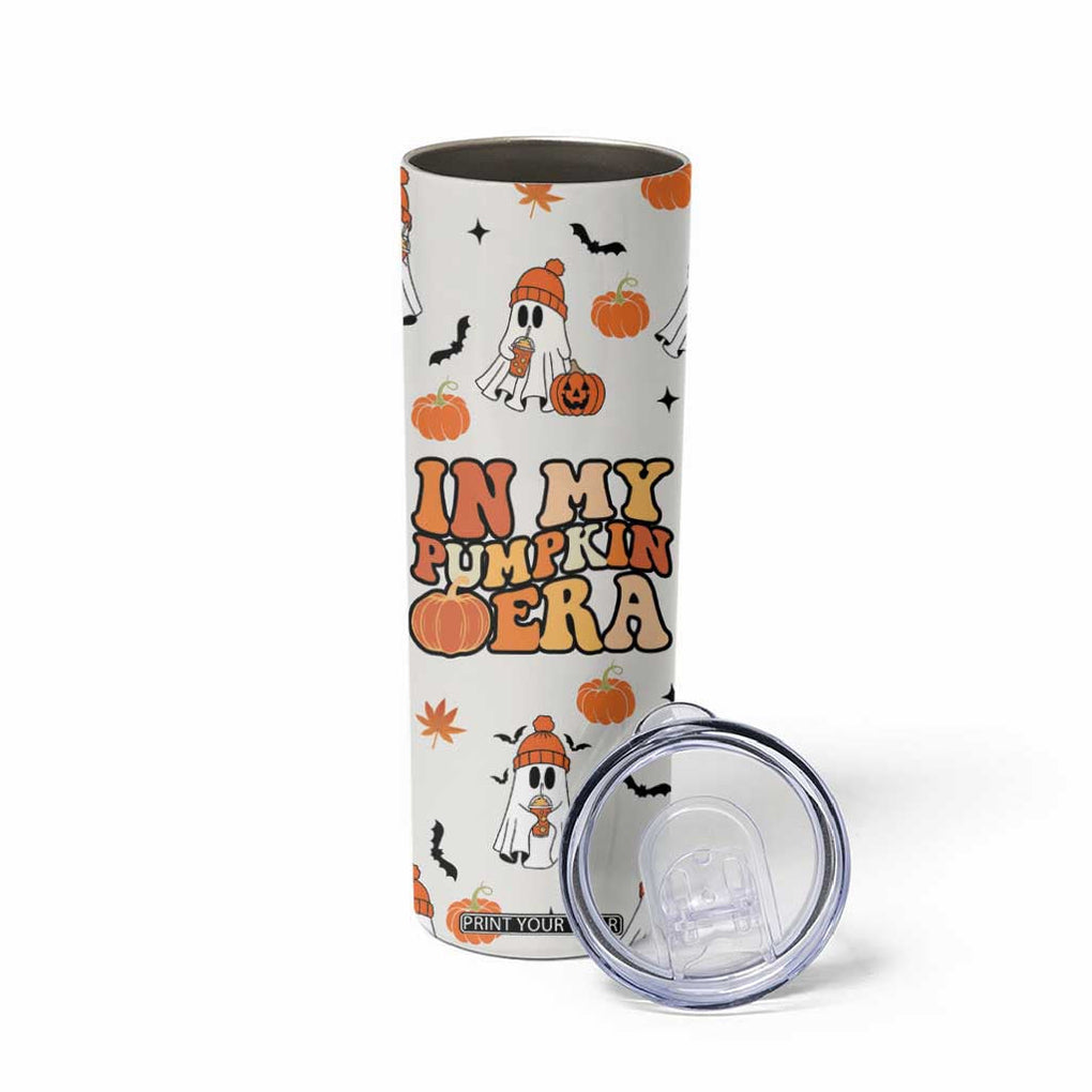Cute Ghost Fall Coffee Skinny Tumbler In My Pumpkin Era Retro Funny Fall Vibes Thanksgiving Halloween TB10 Print Your Wear