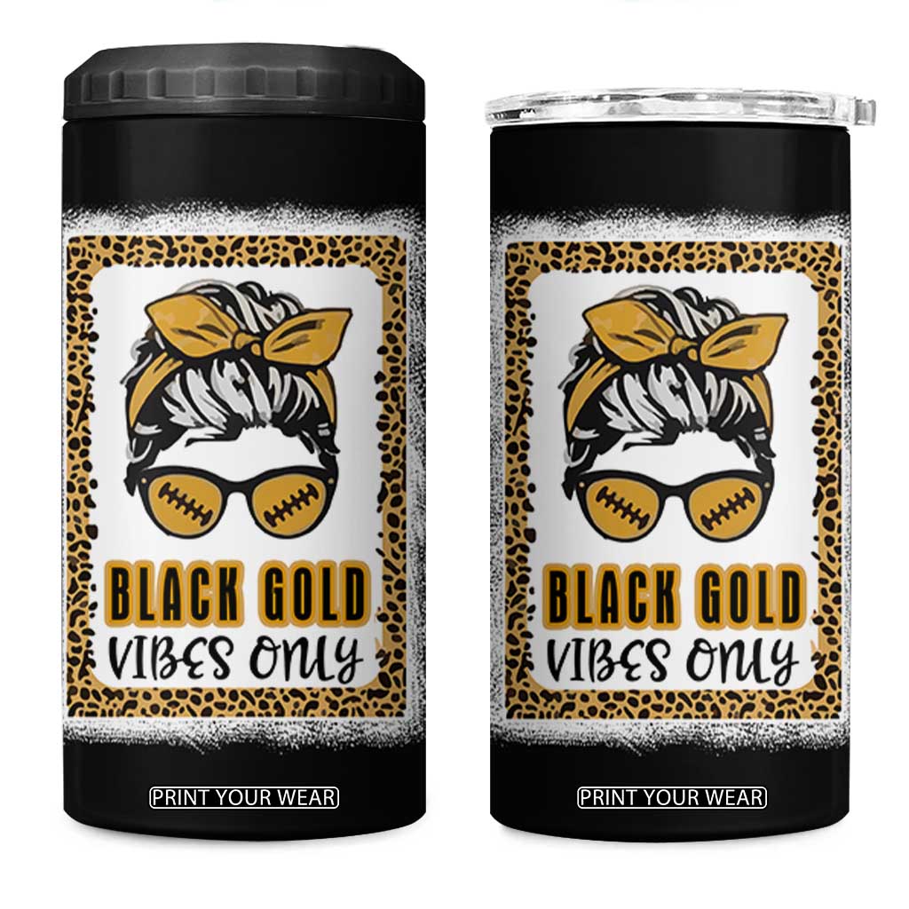 Leopard Football 4 in 1 Can Cooler Tumbler Black Gold Vibes Only Football Girl Women Kids TB10 One Size: 16 oz Blue Print Your Wear