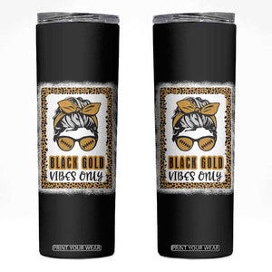 Leopard Football Skinny Tumbler Black Gold Vibes Only Football Girl Women Kids TB10 Blue Print Your Wear