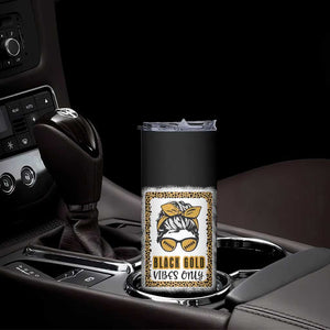 Leopard Football Skinny Tumbler Black Gold Vibes Only Football Girl Women Kids TB10 Print Your Wear