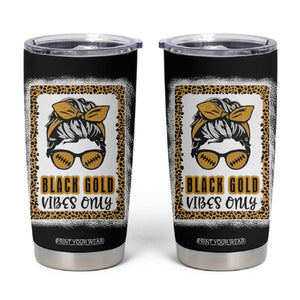 Leopard Football Tumbler Cup Black Gold Vibes Only Football Girl Women Kids TB10 Blue Print Your Wear
