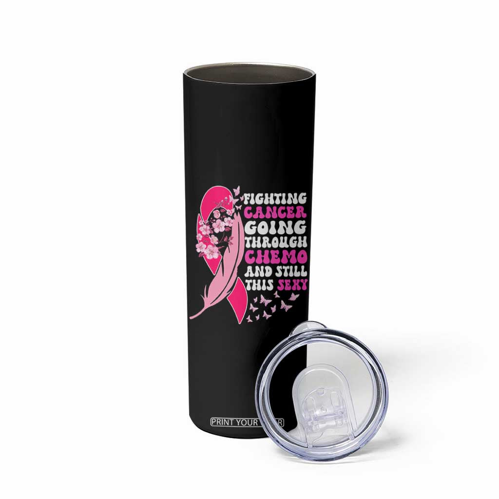 Funny Breast Cancer Skinny Tumbler Pink Ribbon American Flag Fighting Cancer Still Sexy TB10 Print Your Wear