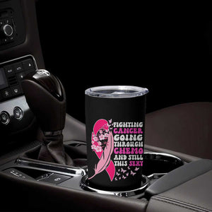 Funny Breast Cancer Tumbler Cup Pink Ribbon American Flag Fighting Cancer Still Sexy TB10 Print Your Wear