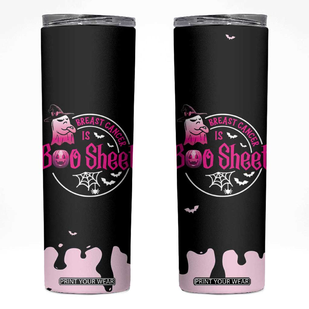 Cute Ghost Halloween Breast Cancer Awareness Skinny Tumbler Breast Cancer Is Boo Sheet TB10 Black Print Your Wear