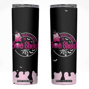 Cute Ghost Halloween Breast Cancer Awareness Skinny Tumbler Breast Cancer Is Boo Sheet TB10 Black Print Your Wear