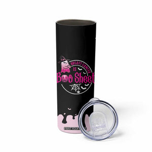 Cute Ghost Halloween Breast Cancer Awareness Skinny Tumbler Breast Cancer Is Boo Sheet TB10 Print Your Wear