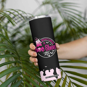 Cute Ghost Halloween Breast Cancer Awareness Skinny Tumbler Breast Cancer Is Boo Sheet TB10 Print Your Wear