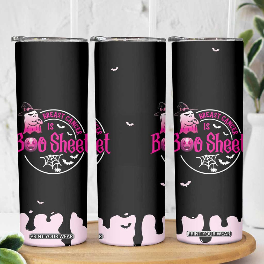 Cute Ghost Halloween Breast Cancer Awareness Skinny Tumbler Breast Cancer Is Boo Sheet TB10 Print Your Wear