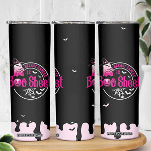 Cute Ghost Halloween Breast Cancer Awareness Skinny Tumbler Breast Cancer Is Boo Sheet TB10 Print Your Wear