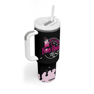 Cute Ghost Halloween Breast Cancer Awareness Tumbler With Handle Breast Cancer Is Boo Sheet TB10 Print Your Wear