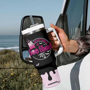 Cute Ghost Halloween Breast Cancer Awareness Tumbler With Handle Breast Cancer Is Boo Sheet TB10 Print Your Wear