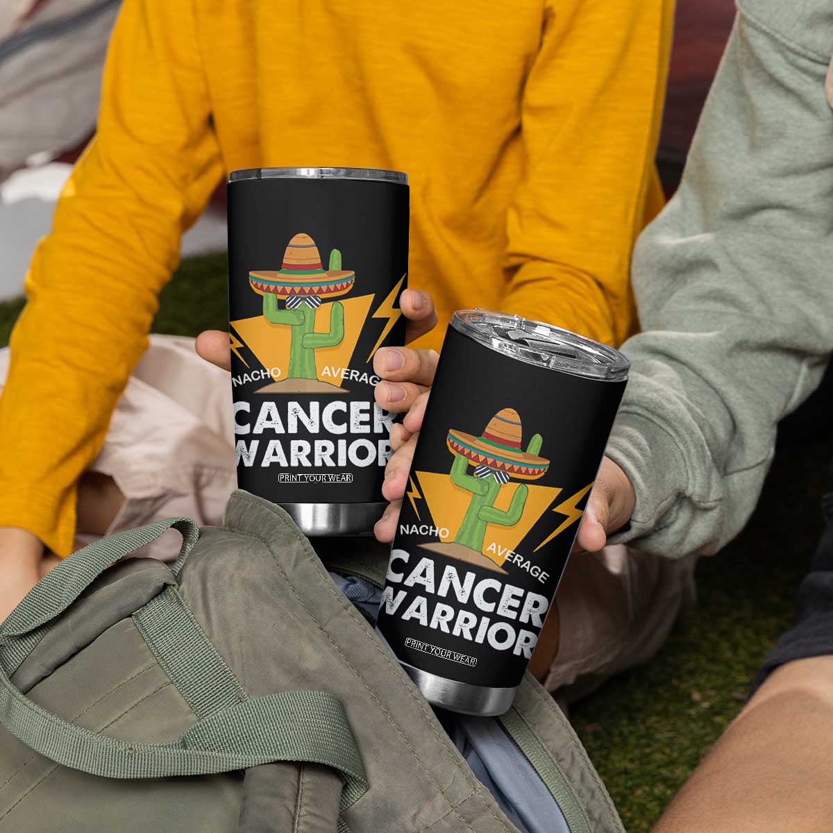 Funny Cancer Fighter Tumbler Cup Inspirational Quote Chemo Patient Gift Nacho Average Cancer Warrior TB10 Print Your Wear
