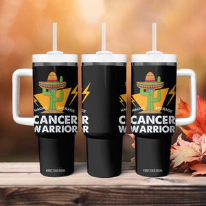 Funny Cancer Fighter Tumbler With Handle Inspirational Quote Chemo Patient Gift Nacho Average Cancer Warrior TB10 Print Your Wear