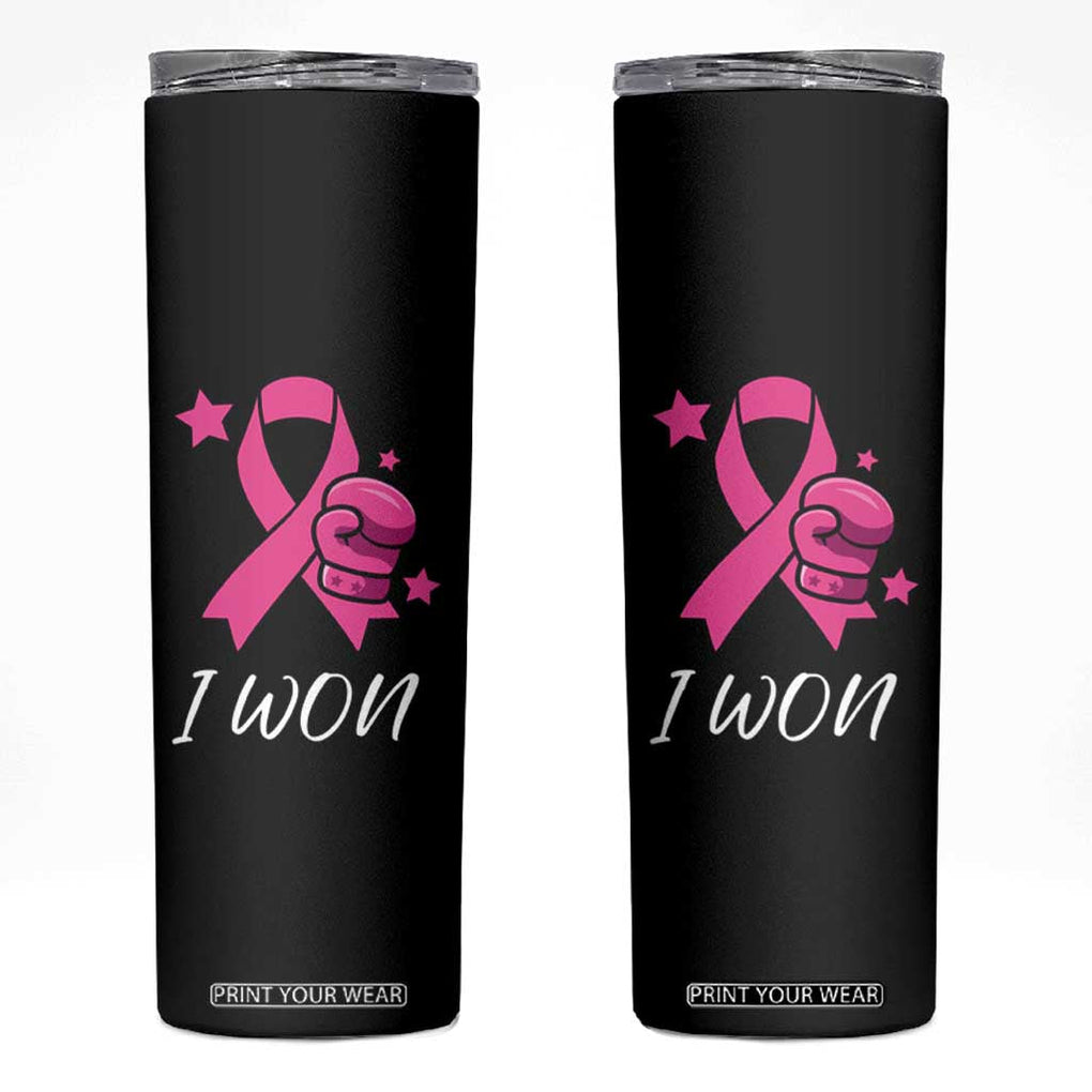 Breast Cancer Awareness Skinny Tumbler Pink Ribbon Support The Fighters TB10 Black Print Your Wear