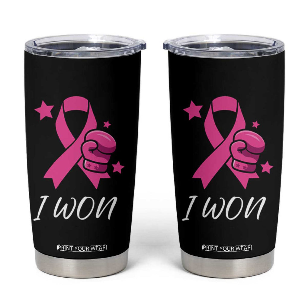 Breast Cancer Awareness Tumbler Cup Pink Ribbon Support The Fighters TB10 Black Print Your Wear
