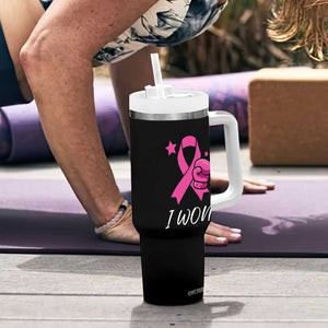 Breast Cancer Awareness Tumbler With Handle Pink Ribbon Support The Fighters TB10 Print Your Wear