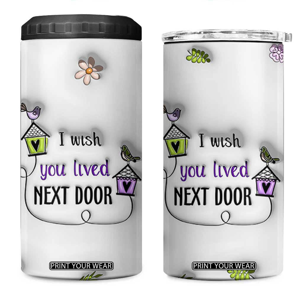 I Wish We Lived Closer 4 in 1 Can Cooler Tumbler Long Distance Relationship Friendship Gifts For Sister Best Friend Bestie TB10 One Size: 16 oz White Print Your Wear