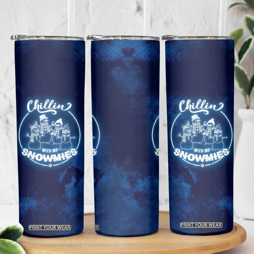 Funny Christmas Skinny Tumbler Snowman Chillin With My Snowmies TB10 Print Your Wear