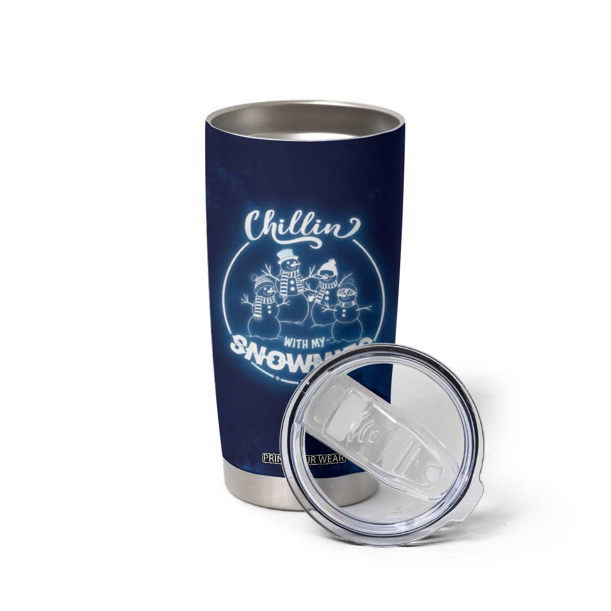 Funny Christmas Tumbler Cup Snowman Chillin With My Snowmies TB10 Print Your Wear