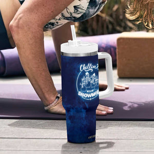 Funny Christmas Tumbler With Handle Snowman Chillin With My Snowmies TB10 Print Your Wear