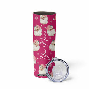 Personalized Christmas Skinny Tumbler Custom Name Pink Santa Claus Retro Xmas Gifts TB10 Print Your Wear