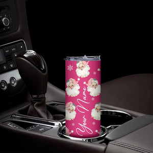 Personalized Christmas Skinny Tumbler Custom Name Pink Santa Claus Retro Xmas Gifts TB10 Print Your Wear