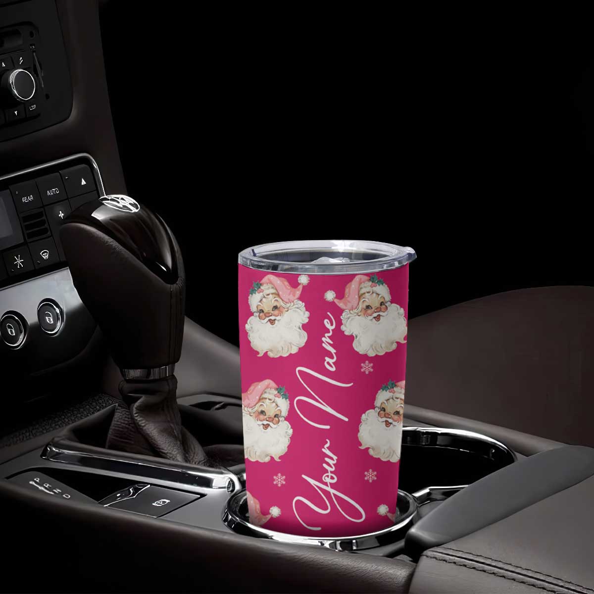 Personalized Christmas Tumbler Cup Custom Name Pink Santa Claus Retro Xmas Gifts TB10 Print Your Wear