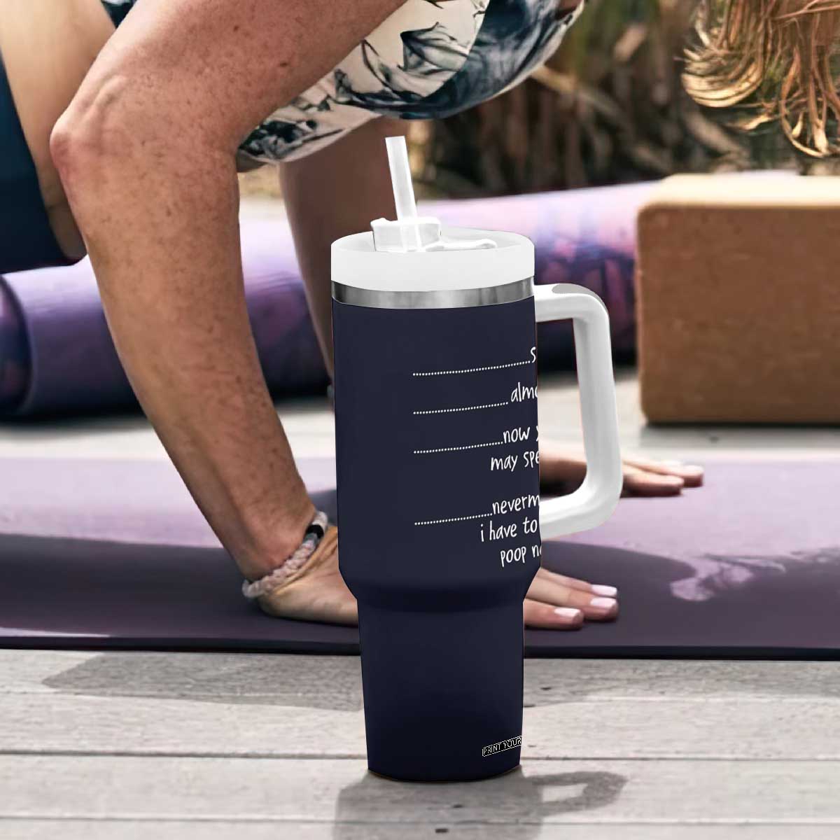 Funny Gag Gifts Tumbler With Handle Shh Almost Now You May Speak Nevermind I Have To Go Poop Now TB10 Print Your Wear