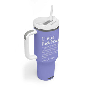 Personalized Coworker Tumbler With Handle Custom Name Cluster Fuck An Expert Problem Solver Christmas Gift Purple TB10 Print Your Wear