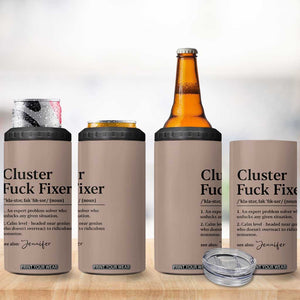 Personalized Coworker 4 in 1 Can Cooler Tumbler Custom Name Cluster Fuck An Expert Problem Solver Christmas Gift Brown TB10 Print Your Wear