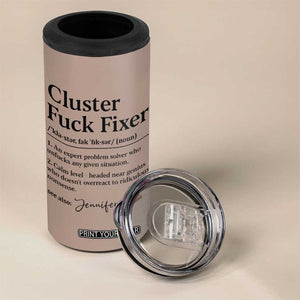 Personalized Coworker 4 in 1 Can Cooler Tumbler Custom Name Cluster Fuck An Expert Problem Solver Christmas Gift Brown TB10 Print Your Wear