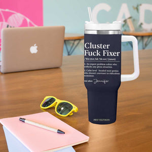 Personalized Coworker Tumbler With Handle Custom Name Cluster Fuck An Expert Problem Solver Christmas Gift Navy TB10 Print Your Wear