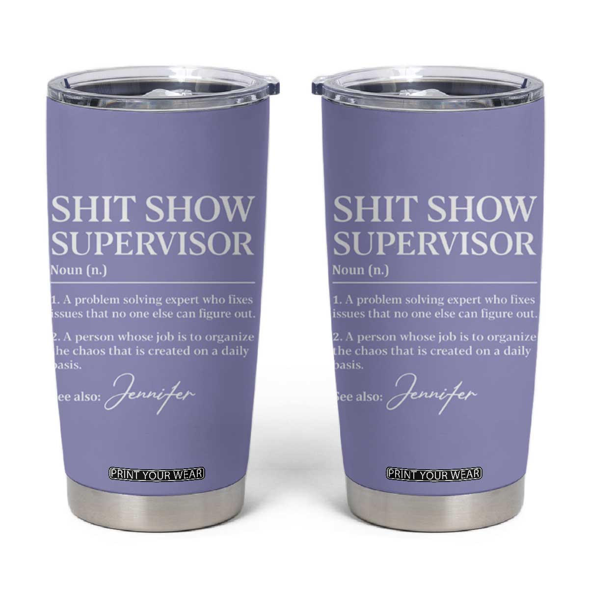 Personalized Boss Gifts Tumbler Cup Custom Name Shit Show Supervisor Gift for Boss Team Manger Director Purple TB10 Purple Print Your Wear