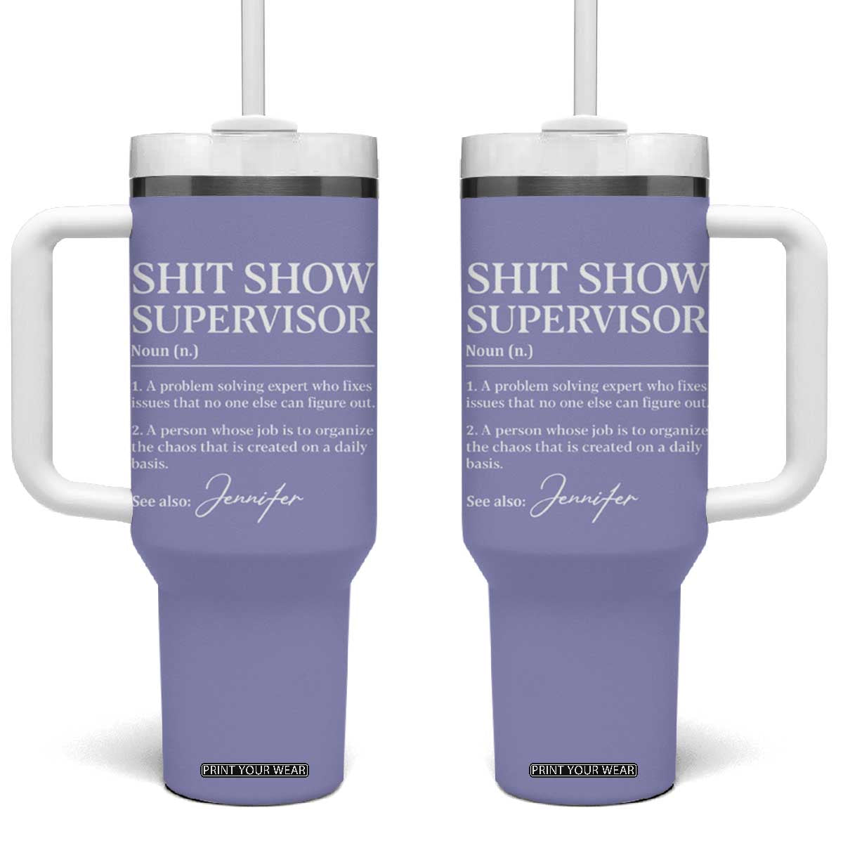 Personalized Boss Gifts Tumbler With Handle Custom Name Shit Show Supervisor Gift for Boss Team Manger Director Purple TB10 One Size: 40 oz Purple Print Your Wear