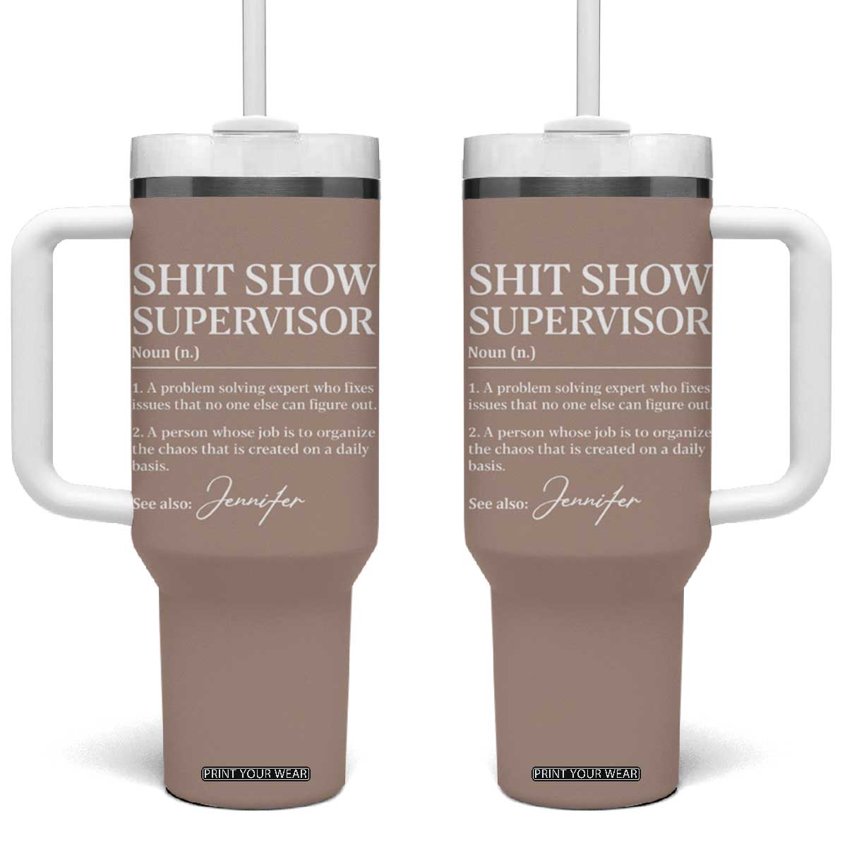 Personalized Boss Gifts Tumbler With Handle Custom Name Shit Show Supervisor Gift for Boss Team Manger Director TB10 One Size: 40 oz Nude Print Your Wear