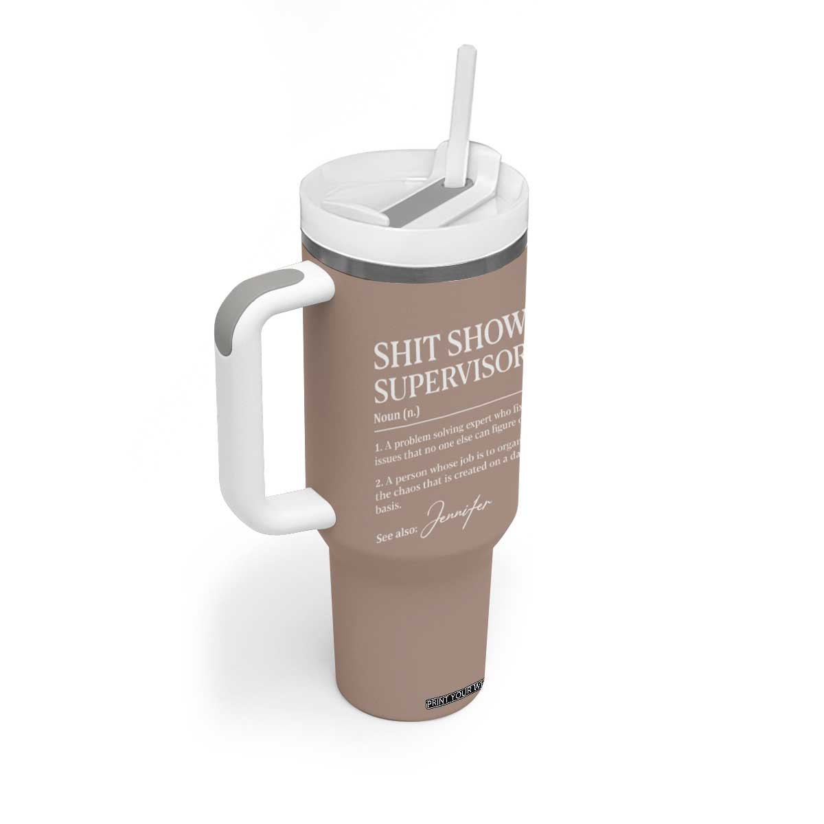 Personalized Boss Gifts Tumbler With Handle Custom Name Shit Show Supervisor Gift for Boss Team Manger Director TB10 Print Your Wear