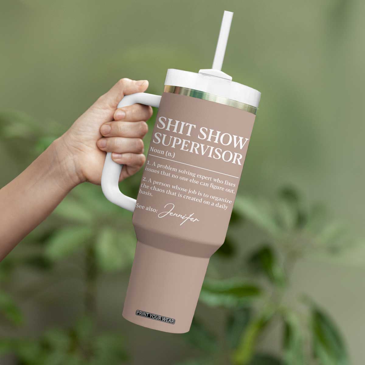 Personalized Boss Gifts Tumbler With Handle Custom Name Shit Show Supervisor Gift for Boss Team Manger Director TB10 Print Your Wear