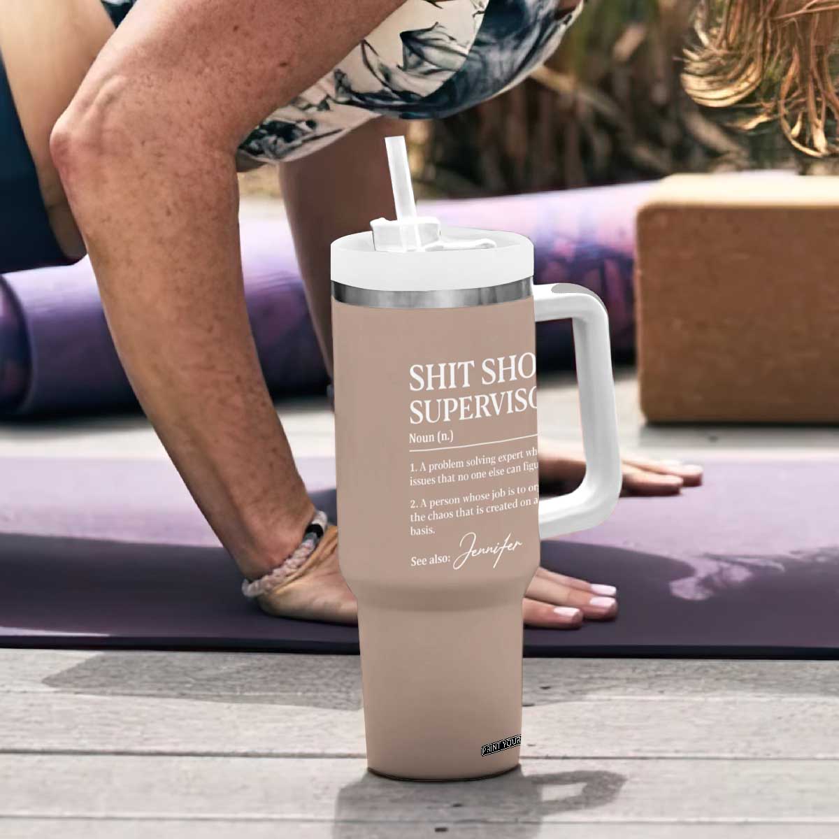 Personalized Boss Gifts Tumbler With Handle Custom Name Shit Show Supervisor Gift for Boss Team Manger Director TB10 Print Your Wear