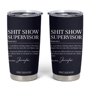 Personalized Boss Gifts Tumbler Cup Custom Name Shit Show Supervisor Gift for Boss Team Manger Director Navy TB10 Navy Print Your Wear