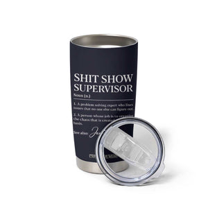 Personalized Boss Gifts Tumbler Cup Custom Name Shit Show Supervisor Gift for Boss Team Manger Director Navy TB10 Print Your Wear