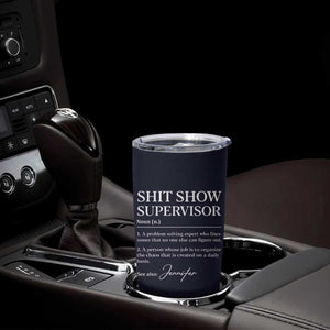 Personalized Boss Gifts Tumbler Cup Custom Name Shit Show Supervisor Gift for Boss Team Manger Director Navy TB10 Print Your Wear