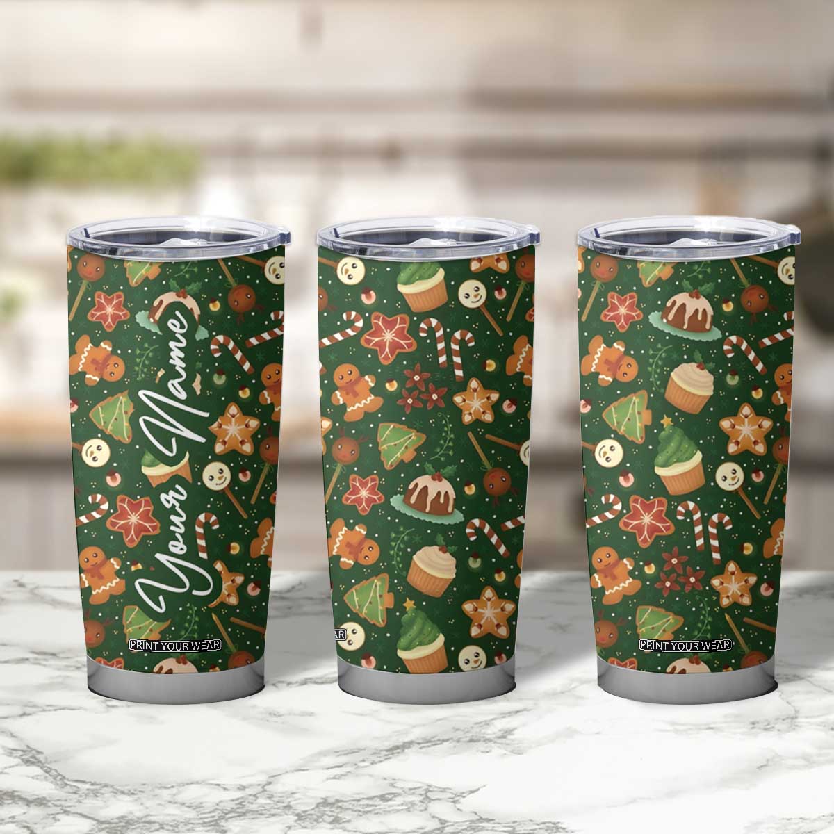 Personalized Christmas Tumbler Cup Custom Name Car Cup Holder Xmas Gifts TB10 Print Your Wear