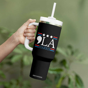 Funny Comma La Harris Tumbler With Handle Punctuation Kamala 2024 American Flag TB11 Print Your Wear