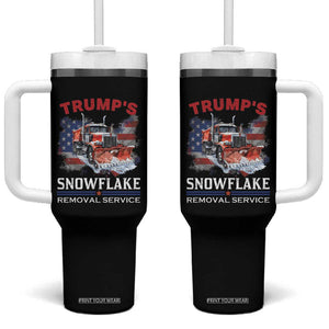 Funny Trump 2024 Tumbler With Handle Trump's Snowflake Removal Service US Flag TB11 One Size: 40 oz Black Print Your Wear