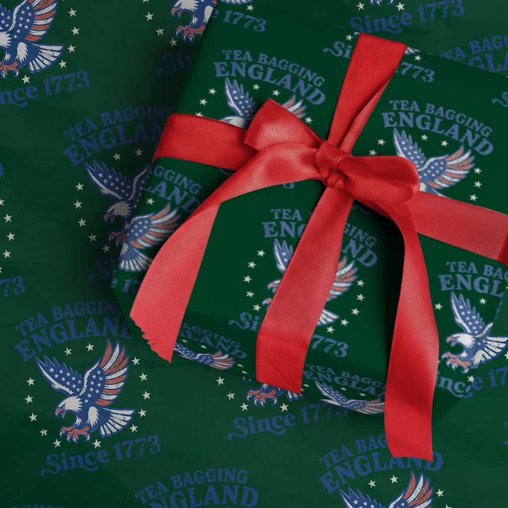 Tea Bagging England Since 1773 Wrapping Paper Roll Patriotic Eagle 4th of July TS11 Green Print Your Wear