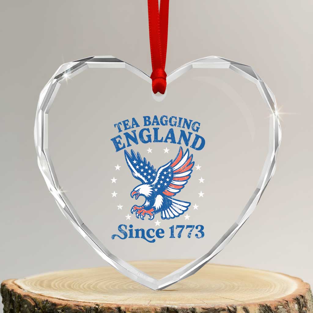 Tea Bagging England Since 1773 Heart Crystal Glass Ornament Patriotic Eagle 4th of July TS11 Transparent Glass 3'' Heart Print Your Wear