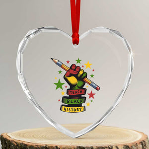 Teach Black History Education Pride Heart Crystal Glass Ornament Black History Month TS12 Transparent Glass 3'' Heart Print Your Wear