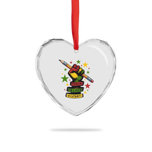 Teach Black History Education Pride Heart Crystal Glass Ornament Black History Month TS12 Print Your Wear