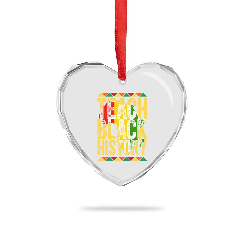 Teach Black History Heart Crystal Glass Ornament Black History Month Gift For Teachers TS12 Print Your Wear