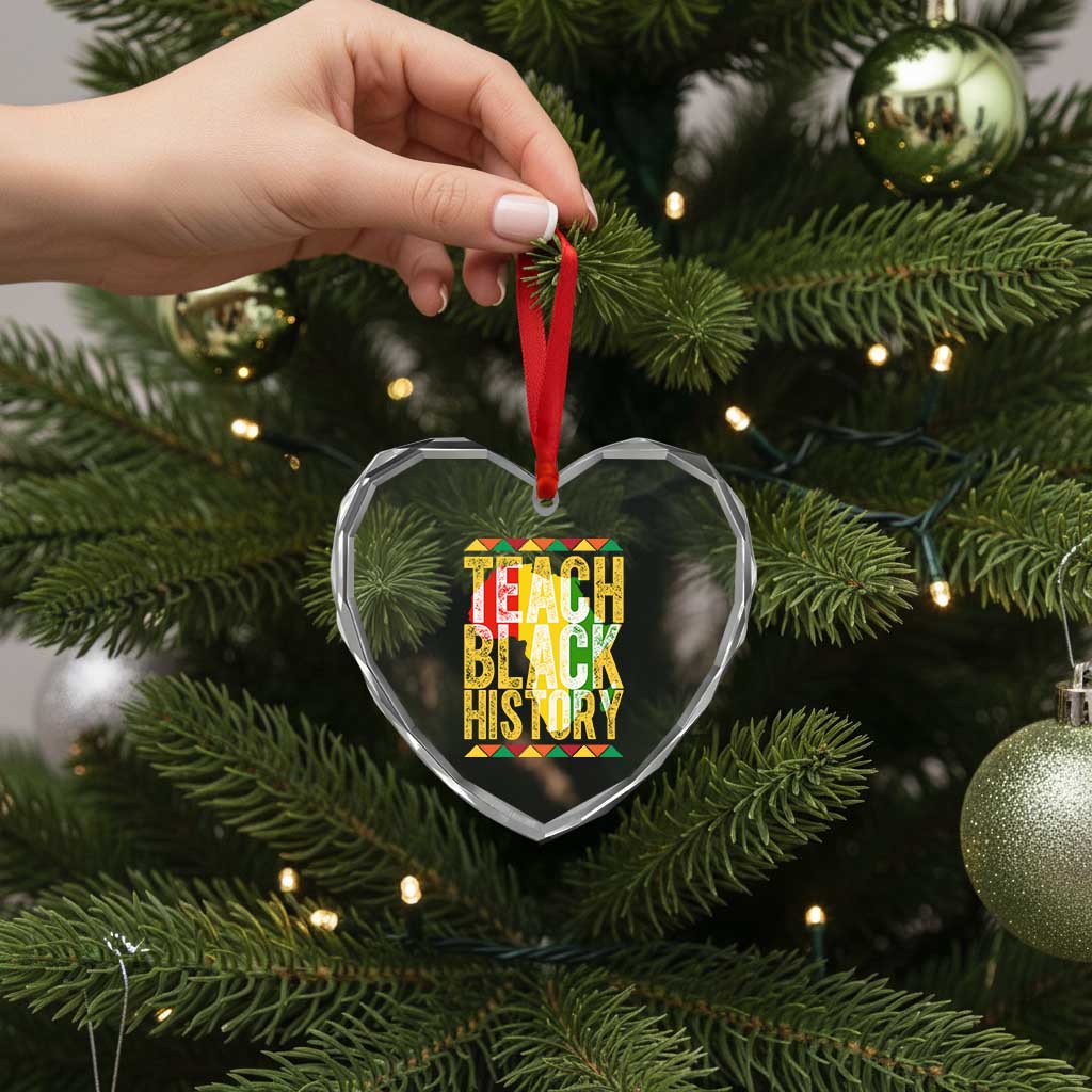 Teach Black History Heart Crystal Glass Ornament Black History Month Gift For Teachers TS12 Print Your Wear